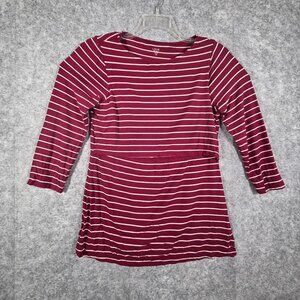 Love by Gap Women's Long Sleeve Nursing Top Pullover Top Red Stripes Size M
